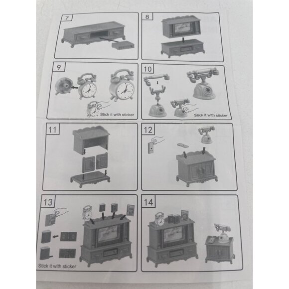 Anbeiya Family Miniature Dollhouse Furniture Set With Assembly & Stickers - Picture 3 of 16